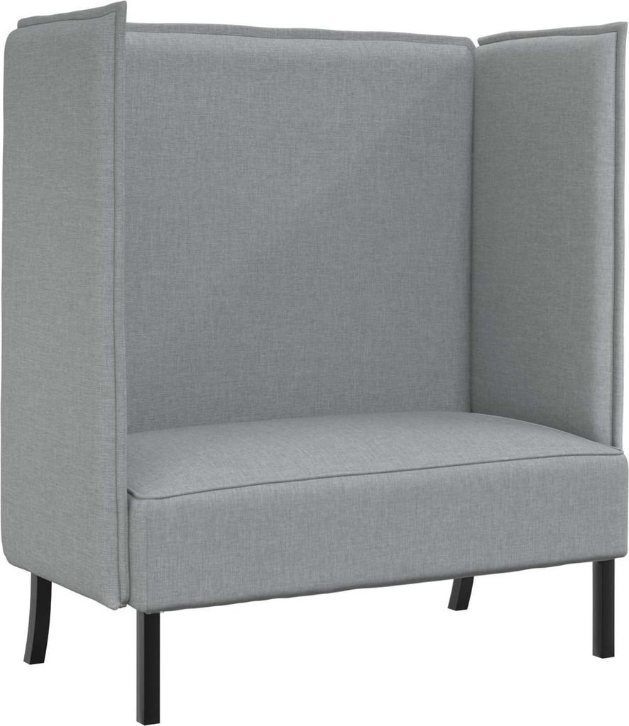 Hoher Rücken Sofa 101cm Hellgrau Stoff