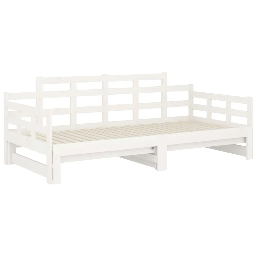 Lit de Jour en Pin Massif Blanc Modulable 180x200 cm Structure Robuste - 9