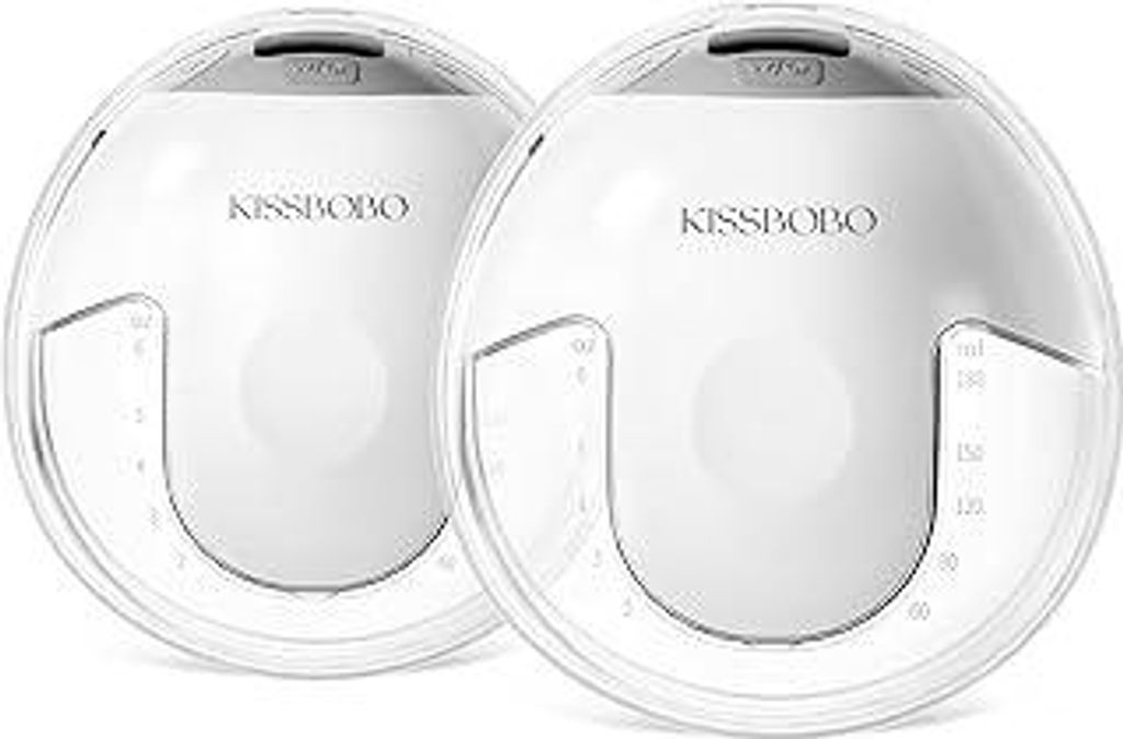 KISSBOBO Milchpumpe Elektrisch Doppel,4 Modi und 19 Stufen,320mmHg Starke Saugleistung elektrische milchpumpe freihändig,Schmerzfreie milchpumpe e...