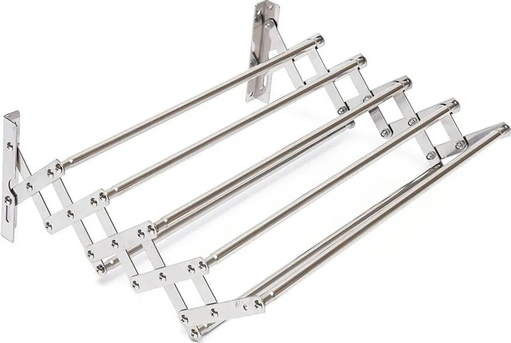 Support de cintres mural télescopique inox gain de place 42-80 cm