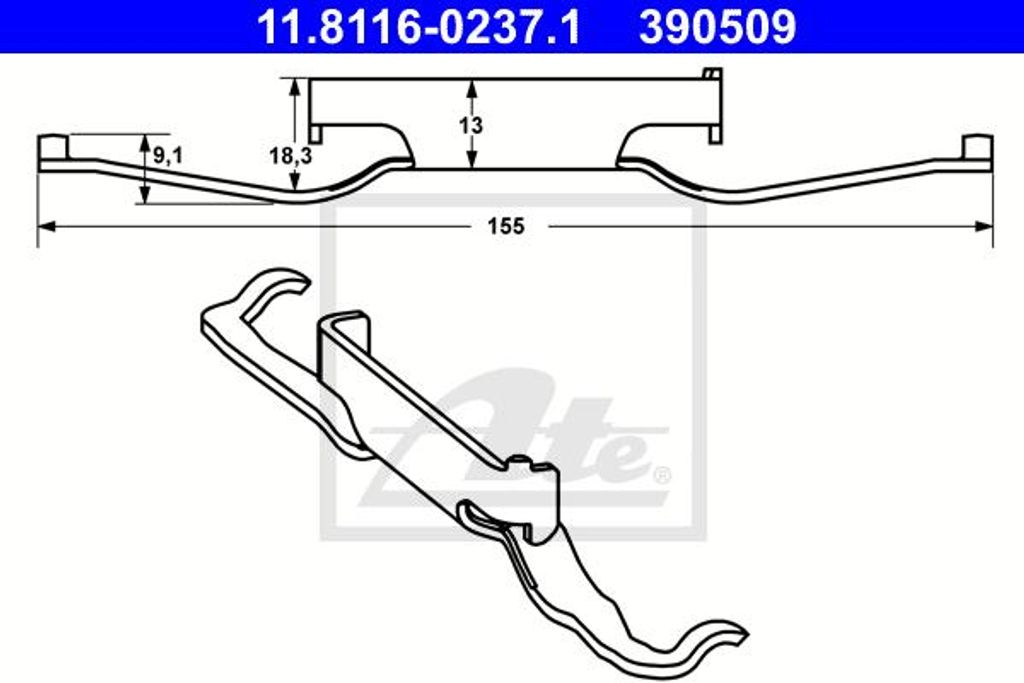 ATE Feder, Bremssattel 11.8116-0237.1
