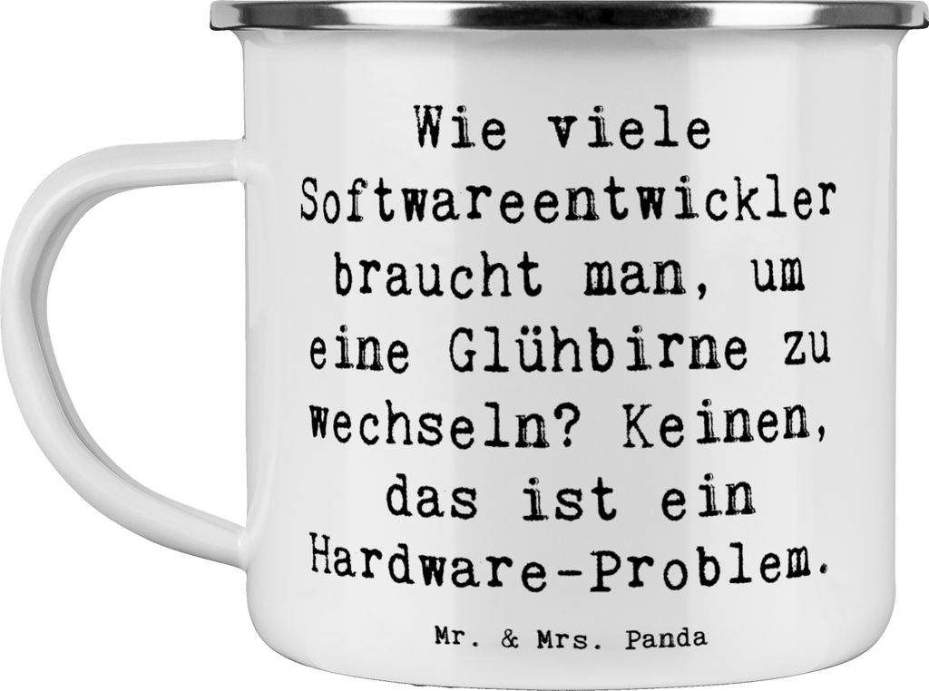 Mr. & Mrs. Panda Haferl Spruch Softwareentwickler Glühbirne - Weiß - Geschenk, Beruf, Softwareentwicklung, Berufsleben, Teetasse, Hardware, Email...