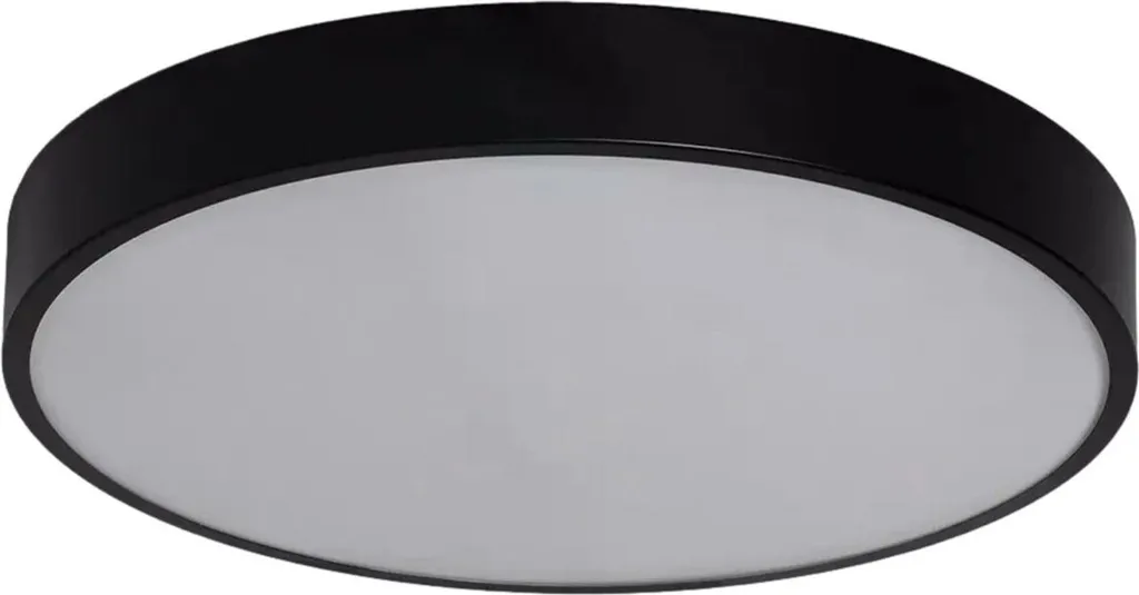 Luminaire de plafond LED moderne 40cm Abruzzo en métal noir et blanc