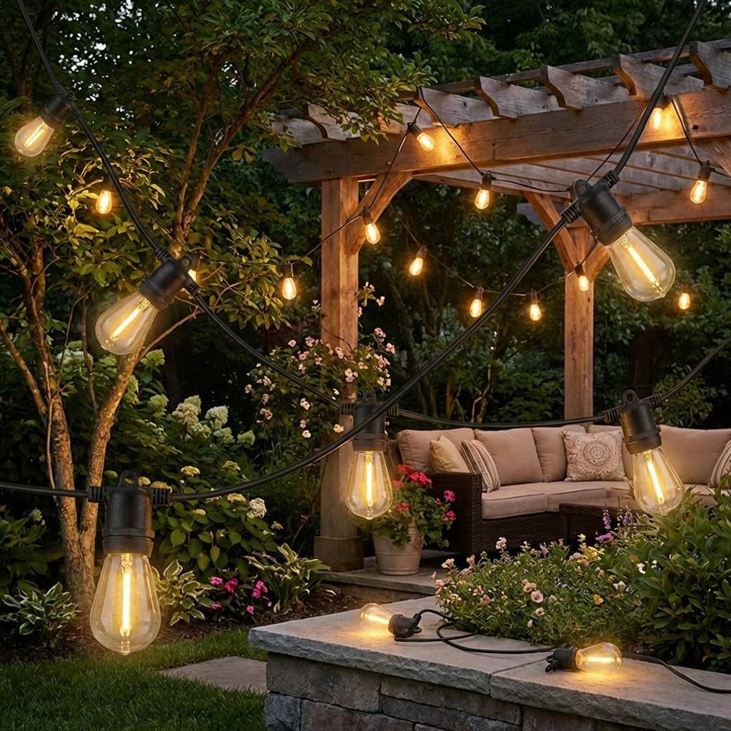 Solar Lichterkette 10m HOMSFOU 10m Solar-Lichterkette Outdoor Mit 100 Buntem LEDs – Wasserdicht IP44, 8h Leuchtdauer, Solarpanel, Für Garten, Terrasse, Party & Weihnachten