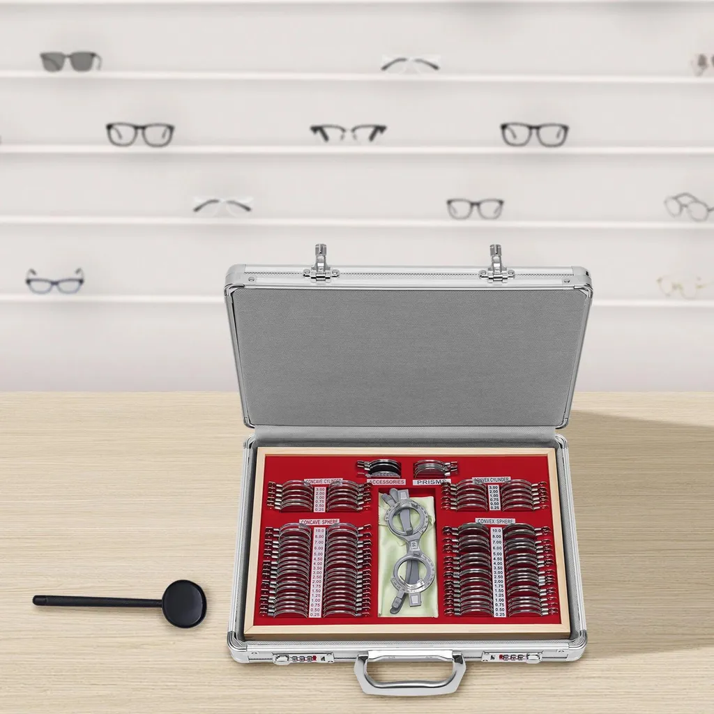 Jeu de verres d'essai pour optométrie - Solution de réfraction 104 pcs - 9