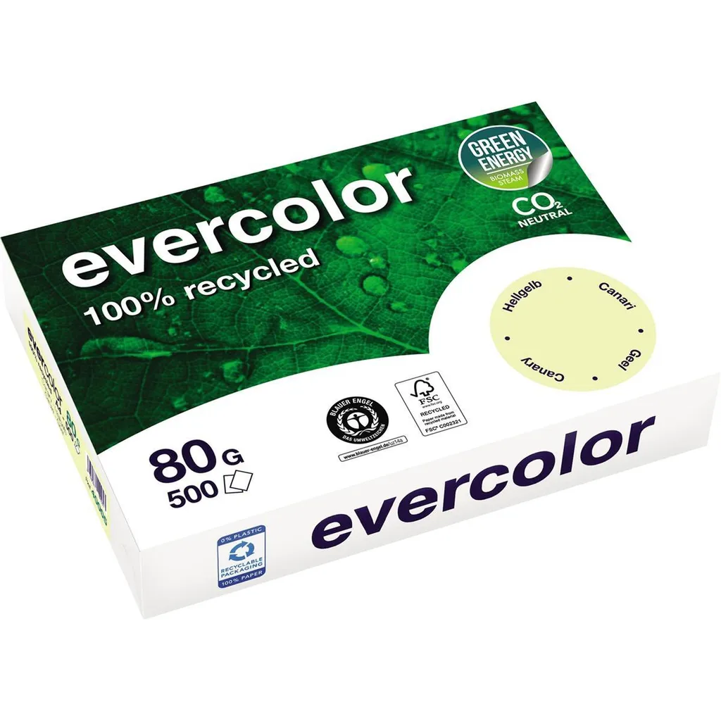 Clairefontaine Evercolor Giallo Chiaro A4 80g 500 Fogli - Carta Riciclata