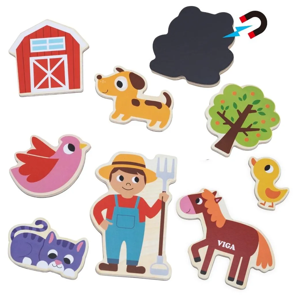 Magnets bois enfant Farm Friends : fini les aimants fragiles qui tombent