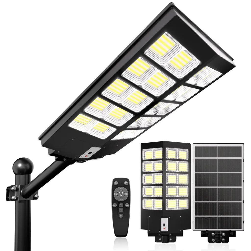 Éclairage Public Solaire Haute Puissance 3000W avec Batterie 24000mAh Robuste