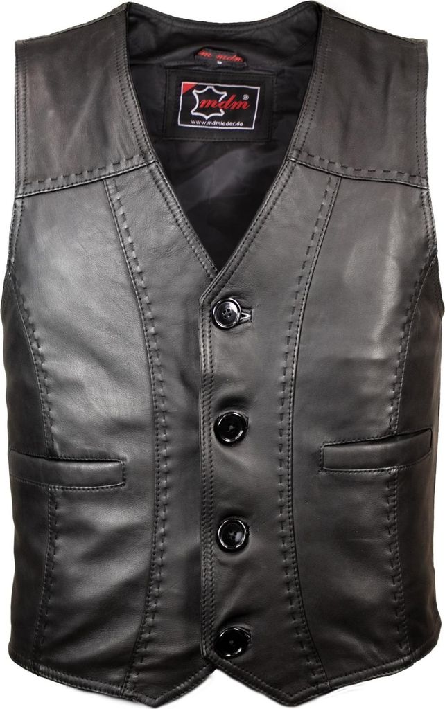 Klassische Lederweste aus Lamm Nappa Leder – Elegant & Zeitlos, Weiches Leder(3XL,Schwarz)