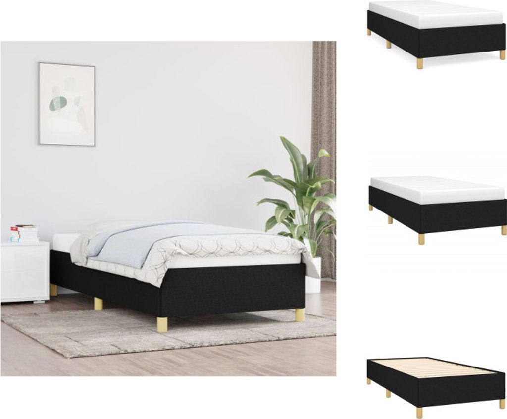 vidaXL Bettgestell Schwarz 80x200 cm Stoff - Betten & Bettgestelle