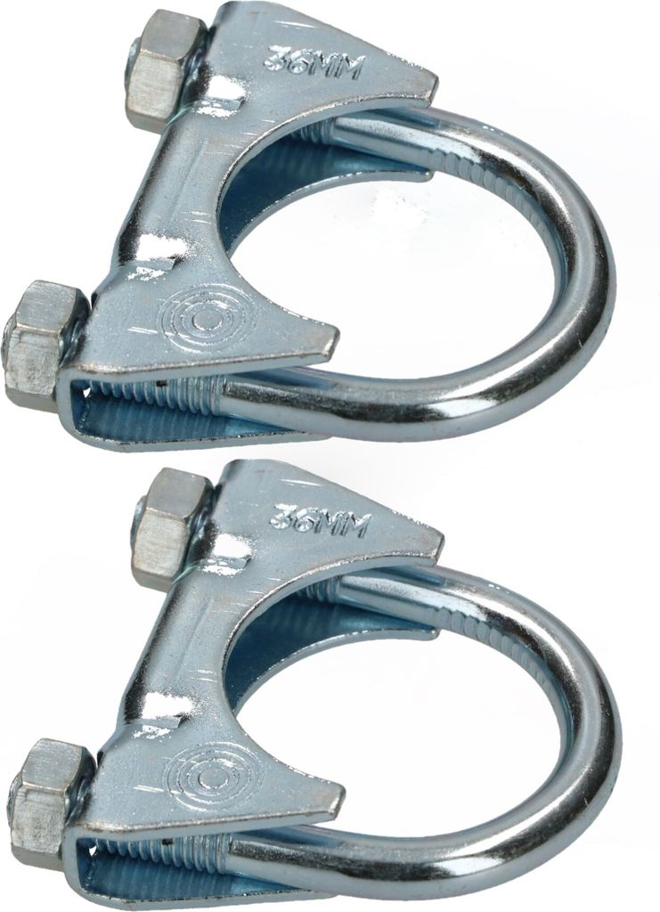 KOTARBAU 2er Set Bügelschelle 36 mm Auspuffschelle Rohrschelle Rohrbügelschelle U-Bolzen für Montage von Antennen Rohren Masten Universalschel...