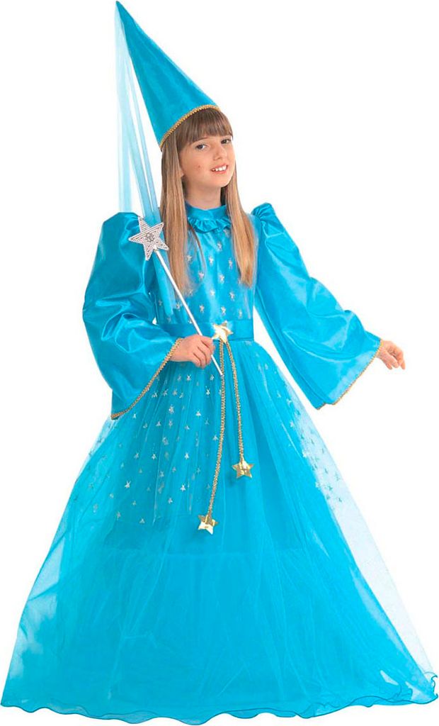 ZAUBERFEE (Kleid mit Petticoat, Gürtel, Hut mit Schleiern) Größe 128 5-7 years