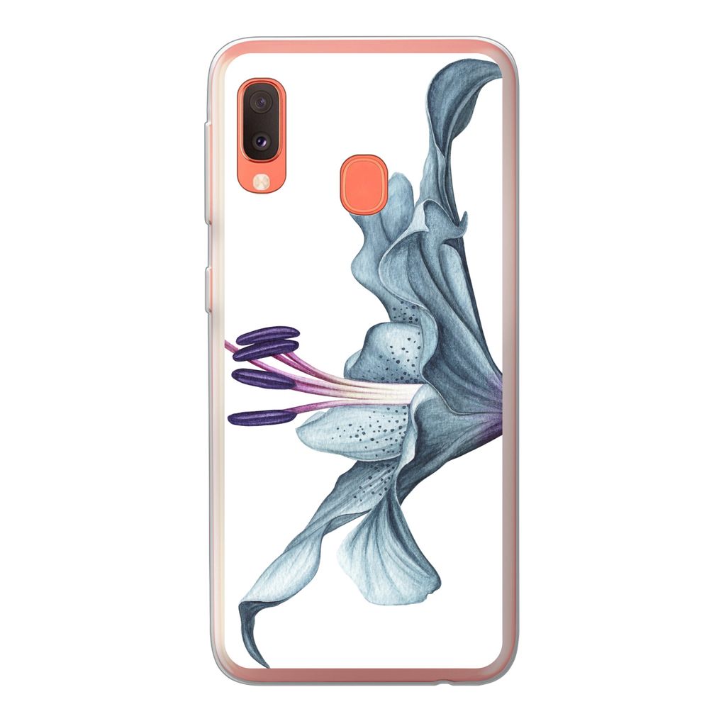 MuchoWow Handyhülle Schutzhülle Hülle für Samsung Galaxy A20e Blumen - Aquarell - Lilie Silikon Softcase Handy Hülle - Abdeckung