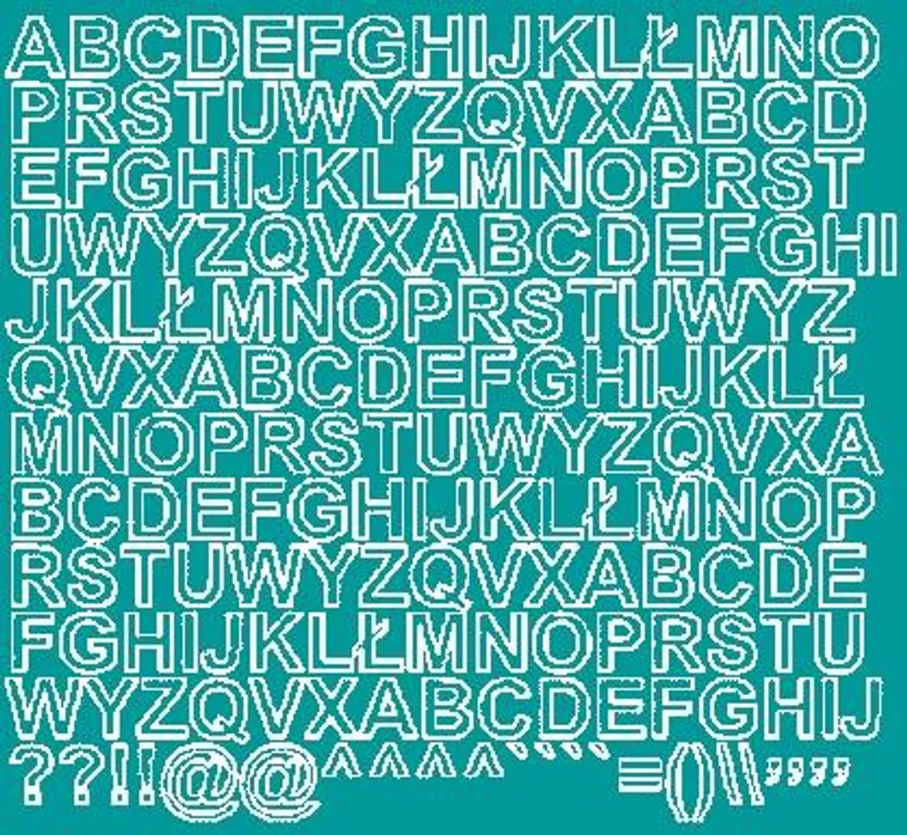 Lettere adesive 1,5 cm turchese - Alfabeto completo lucido per DIY