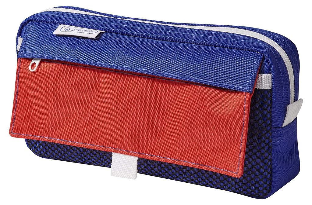 herlitz Stifte-Tasche "Maritim" mit Netztasche blau / rot