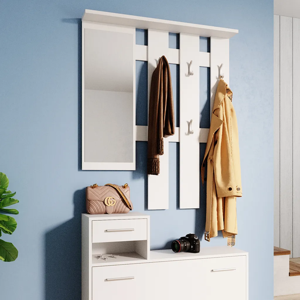 Aménager une Entrée Étroite avec le Vestiaire Vicco Billy Blanc 191cm - 5