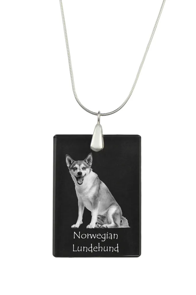 Ciondolo Cristallo Norwegian Lundehund Art-Dog con Collana Argento