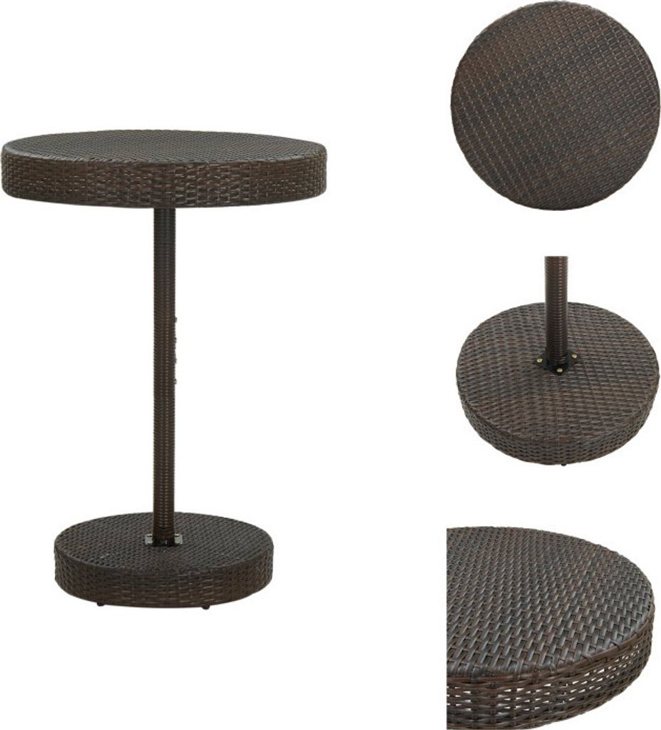 vidaXL Gartentisch Braun 75,5x106 cm Poly Rattan - Gartentische