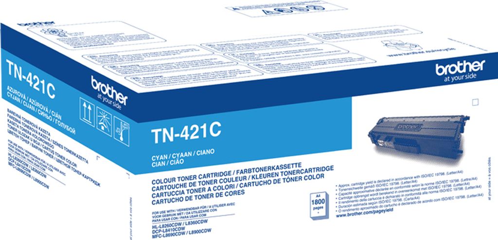 Brother Toner TN-421C Cyan (ca. 1800 Seiten) Produktbild 