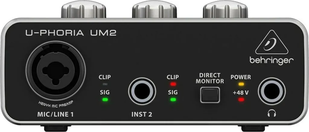 Interface Audio USB Behringer UM2 pour Enregistrement Chant Guitare