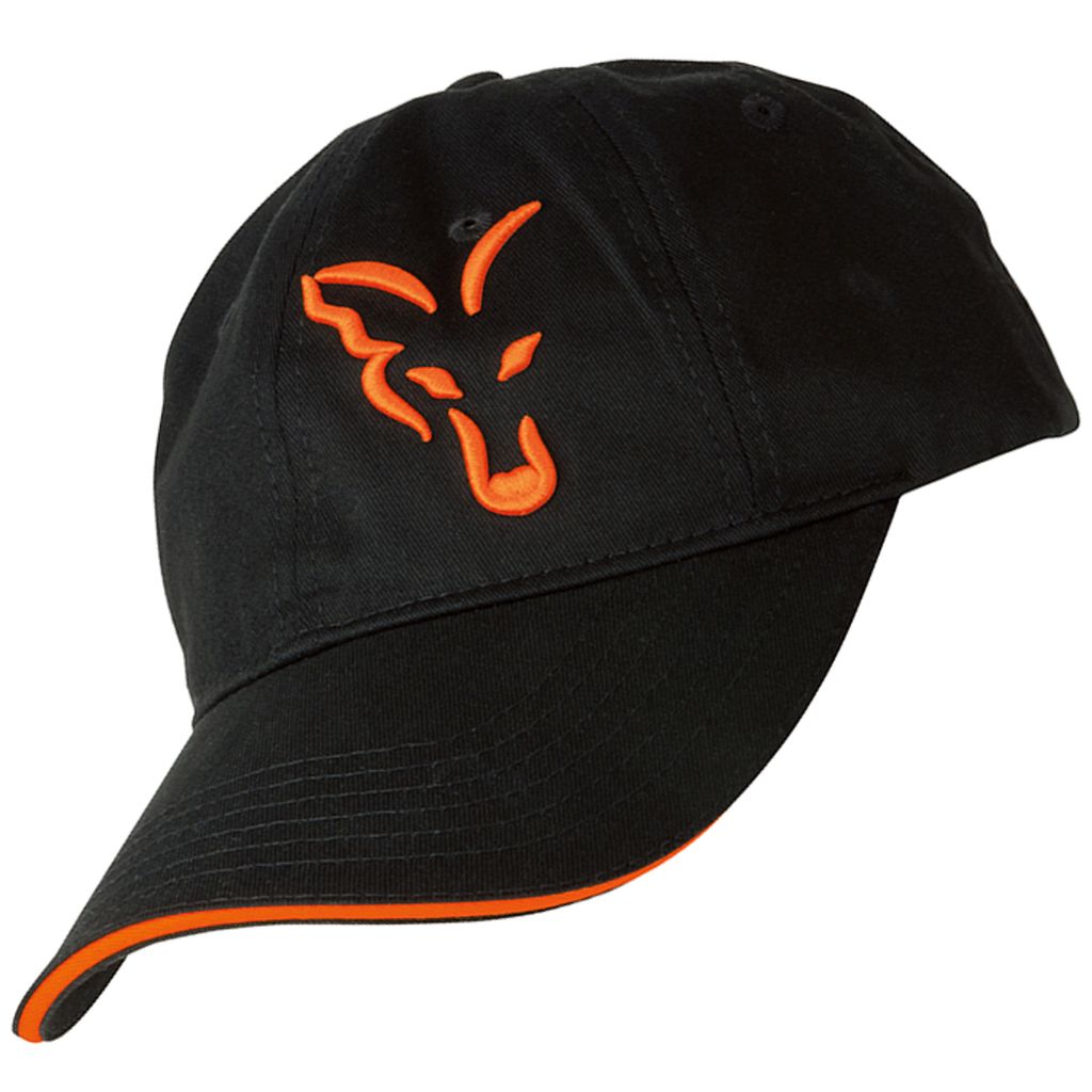 Fox Black / Orange Baseball Cap - Anglercap Produktbild 