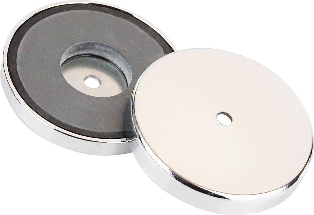 Tifler Rundmagnet mit Chromblende, bis 43 kg, Ø 81 mm