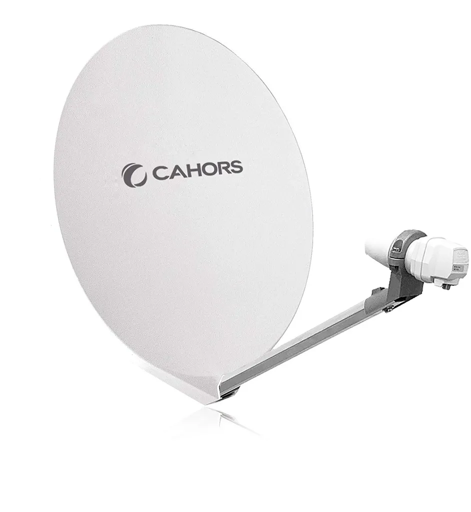 Parabole satellite 55cm SMC avec tête LNB Cahors pour Fransat et Astra