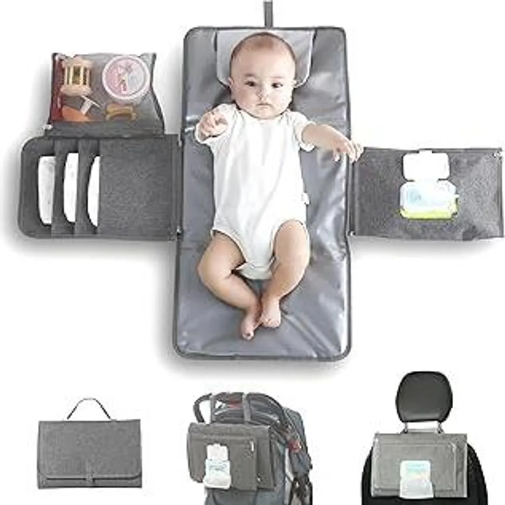 Set Cambio Neonato Portatile XL: Borsa Organizer e Fasciatoio Morbido