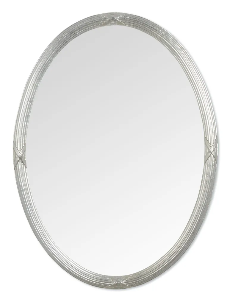 Miroir mural ovale 56x76 cm argenté MO.WA - Style classique d'Italie