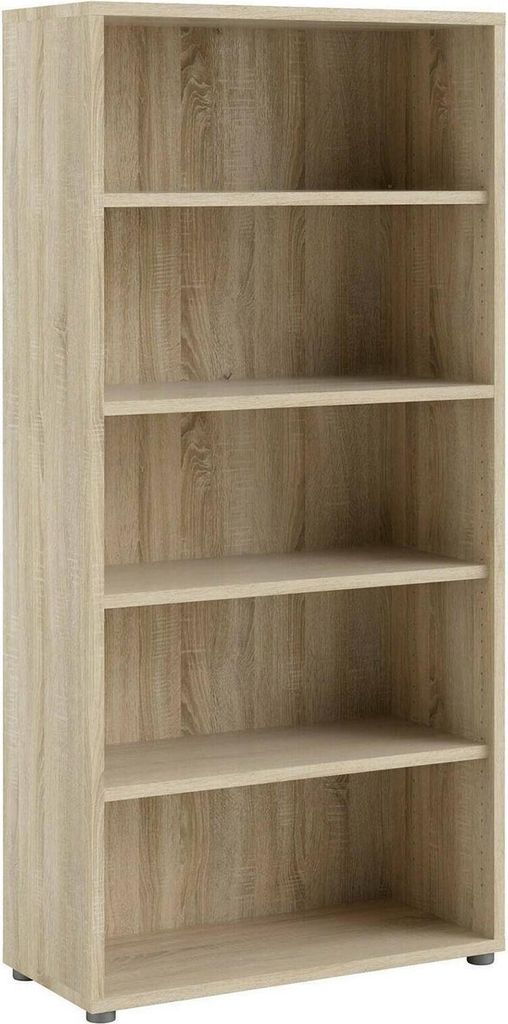 Bücherregal Apice, Büroregal, Mobiler Buchhalter, Bücherbrett, 89x40 h186 cm, Eiche