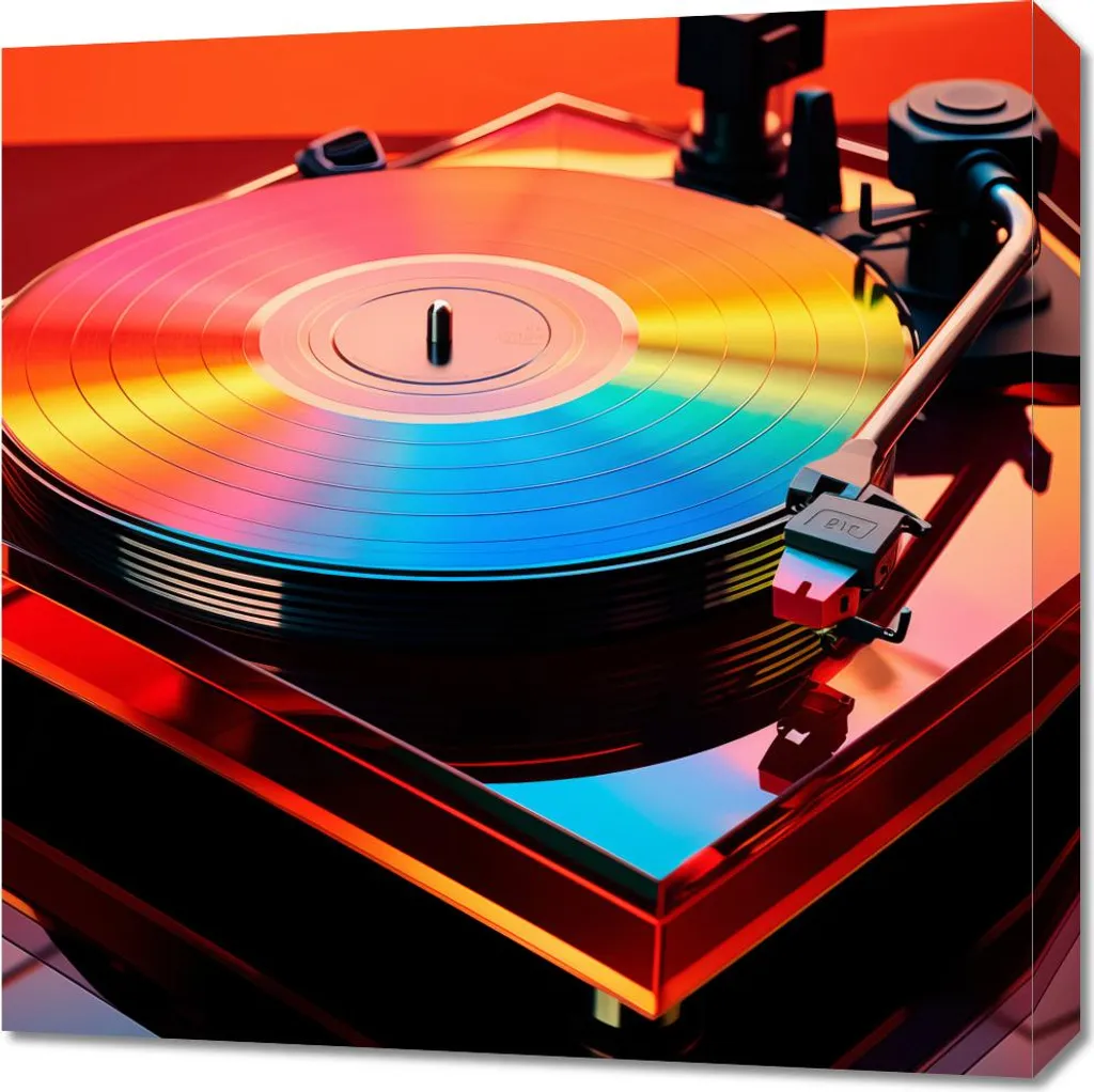 Quadro 60x60 cm Vibrazioni Retro Vinili - Decorazione Parete Vintage Music