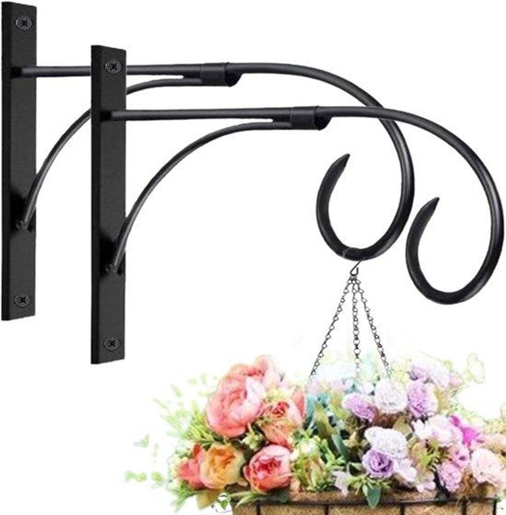 Gardena-ähnliche Wandhaak - 2 Stück - 10,5 Zoll - Blumenhaak - Metall - Wandhaak - Pflanzenschmuck - Wandhalter - Wandhalter für Pflanzen - Wand...