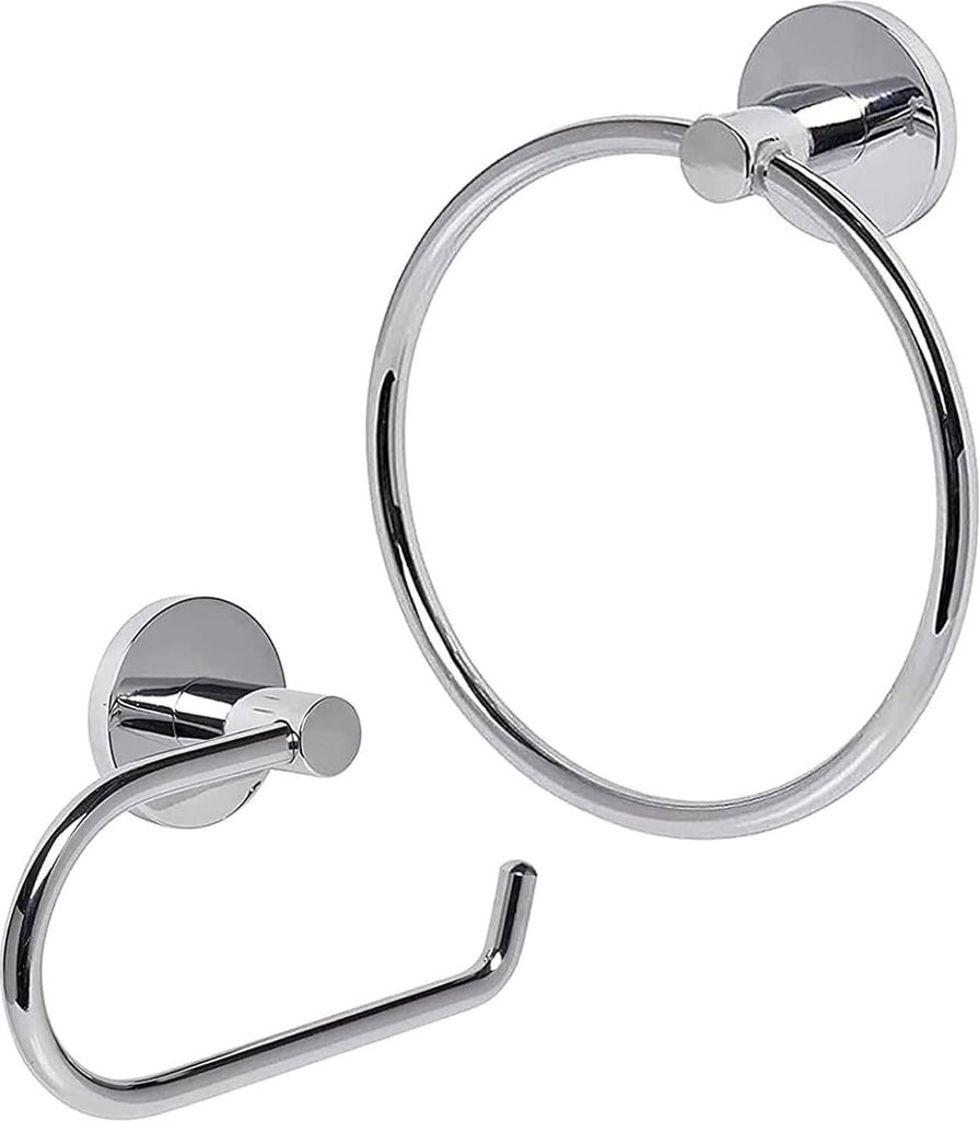 Edelstahl-Toilettenpapierhalter - wandmontiert - 2 Stück - Silber