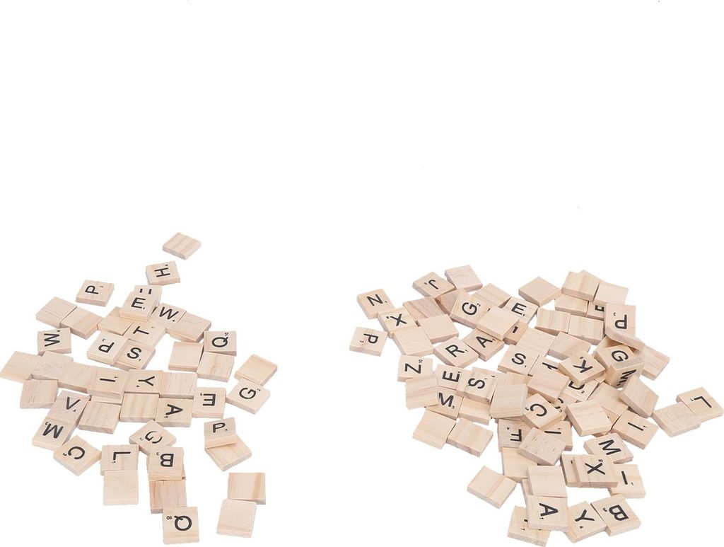 100 Stück Holz-Buchstabenfliesen, langlebig, transparent, verschleißfest, Holz-Buchstaben-Bastelanhänger