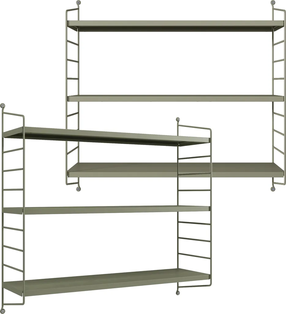 Set 2 Scaffali Acciaio Strängnäs 50x60x15 - Modulari Cammello
