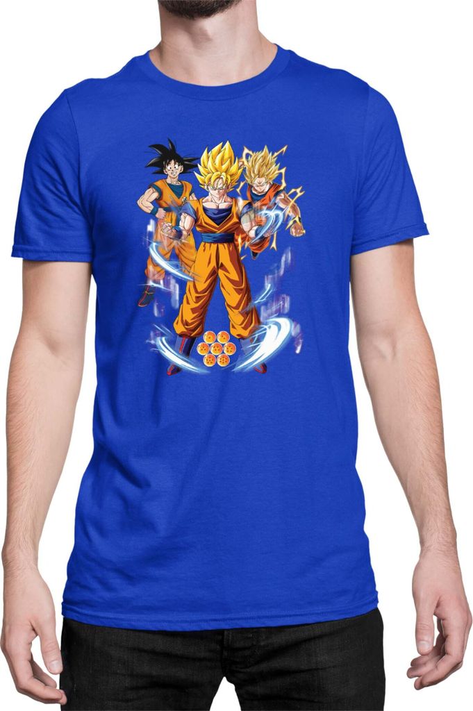 Herren T-Shirt Dragon Anime Manga Ball Z Goku 01, Man XL / Blau