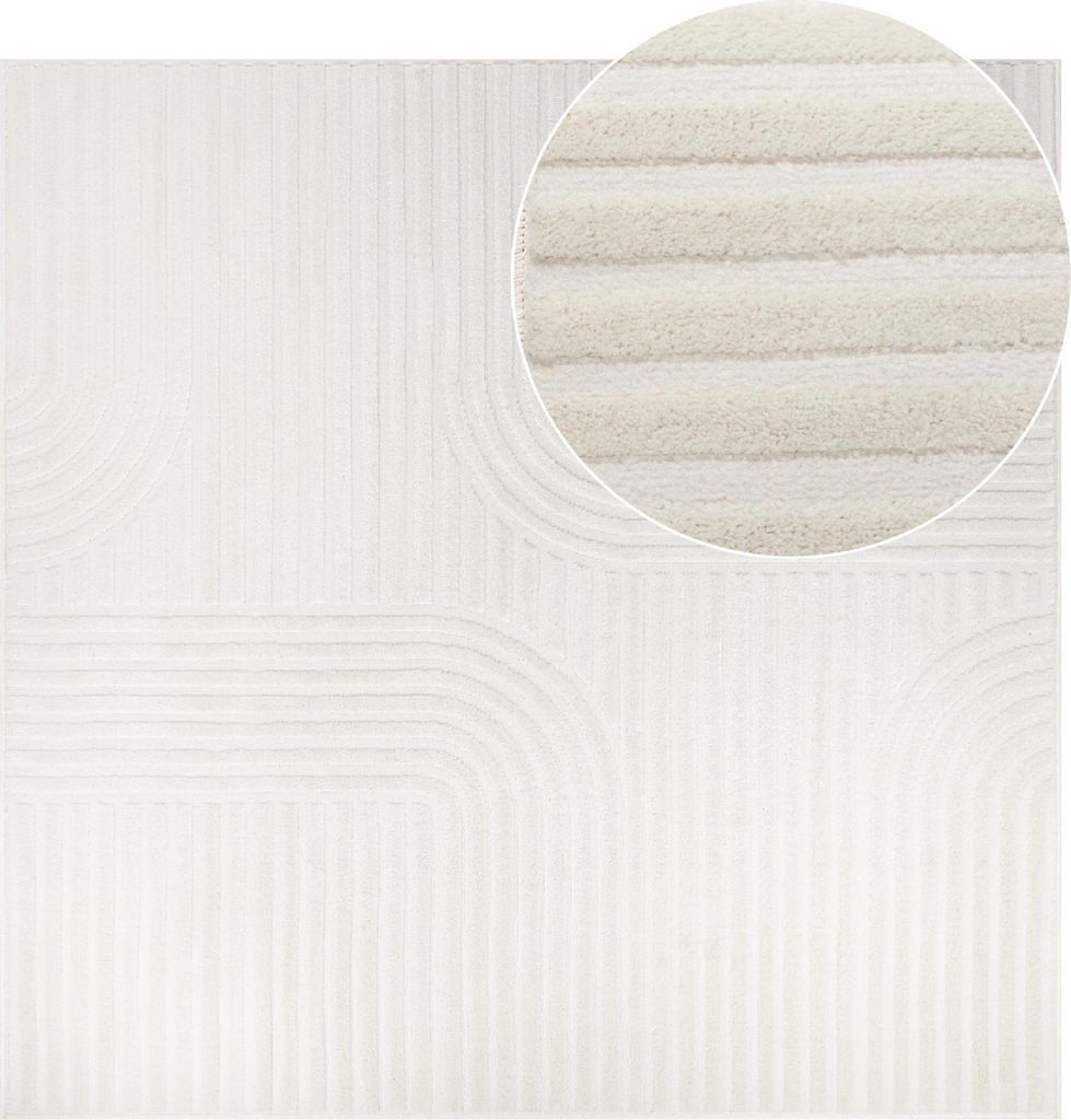 Tapis HYGGE Moderne Carré Blanc Salon 200 x 200 cm Image du produit 
