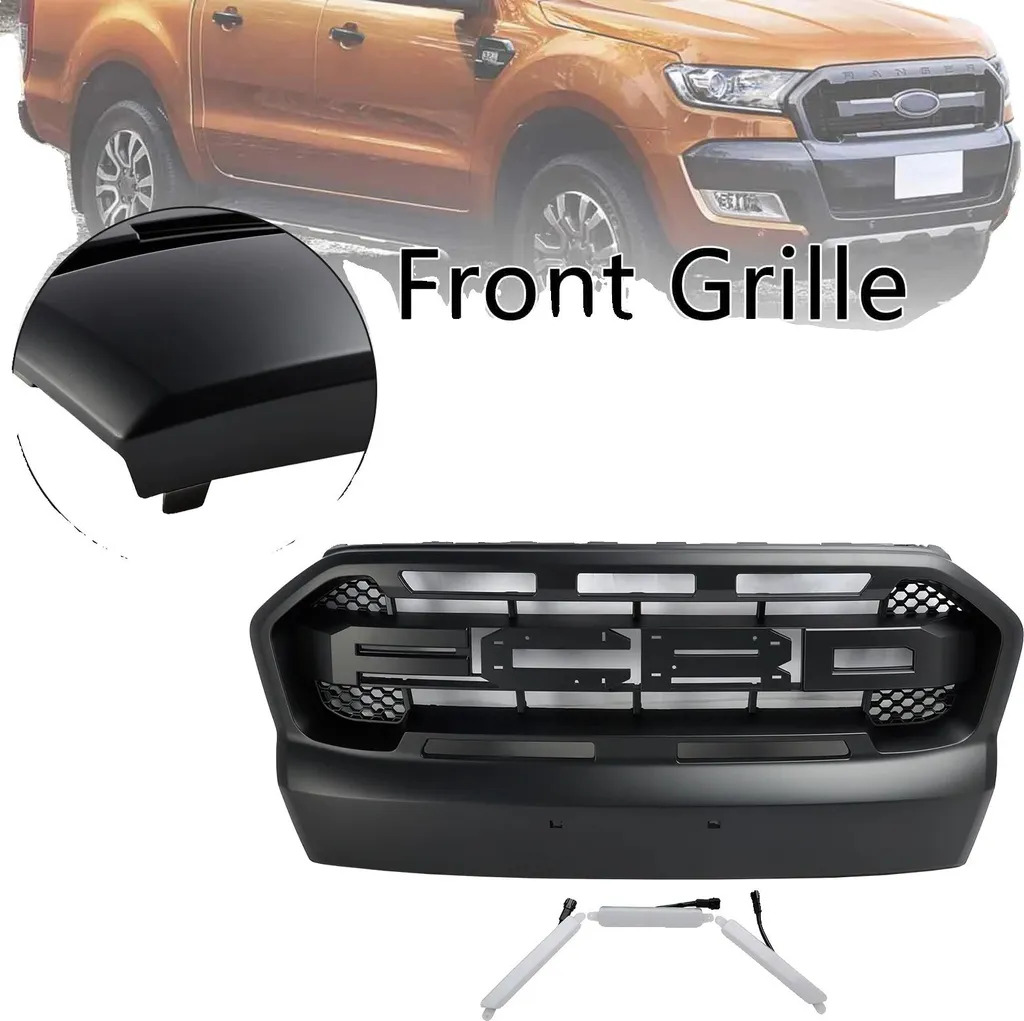 Grille de pare-chocs avant noire pour flux d'air et remplacement direct