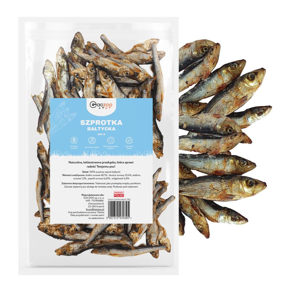 Gaczoo, Sprotten für Hunde Getrocknet, Getrockneter Fisch Produktbild 