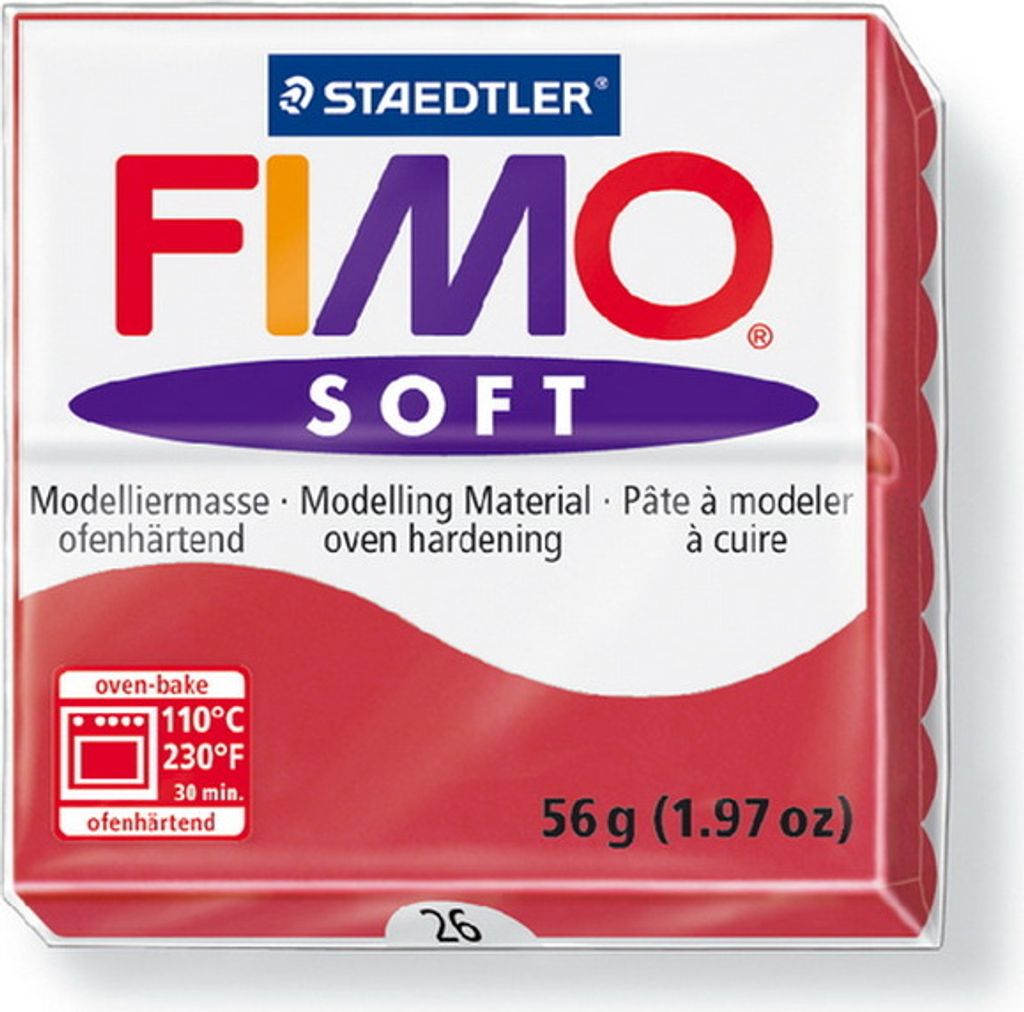 FIMO, Modelliermasse, Knete kirschrot soft normal Produktbild 