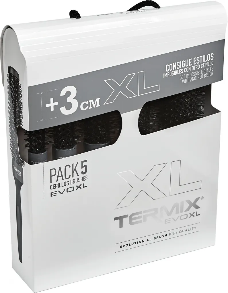 Termix EvoXL Pack 5 Brosses Anti-Frisottis pour Cheveux Indisciplinés