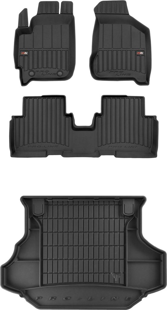 FROGUM Gummimatten Auto Fußmatten + Kofferraummatte für Kia Carens II 2002-2006