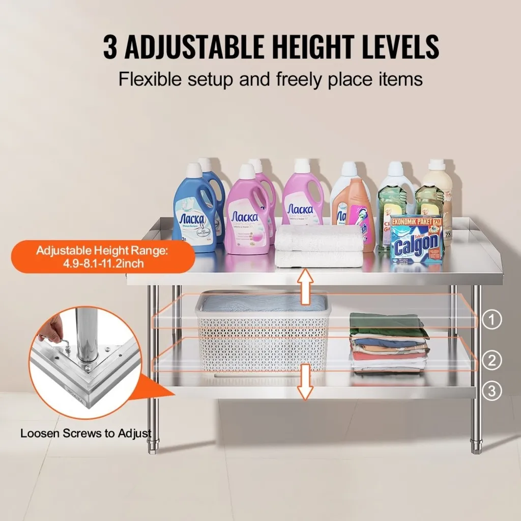 Table de cuisine robuste 1219x762mm en acier durable îlot de qualité - 5