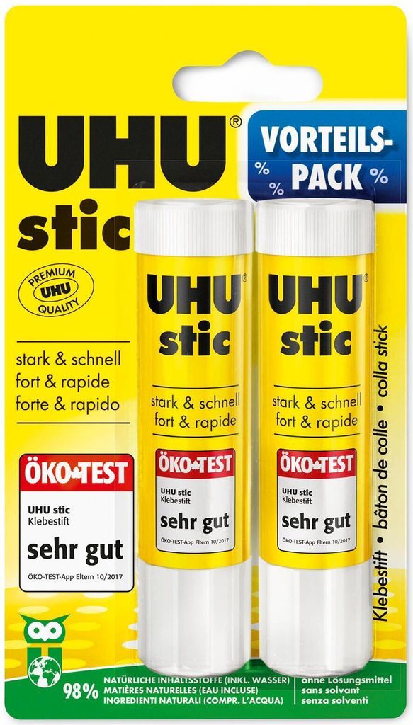 UHU Klebestift stic lösemittelfrei 2 x 21 g Vorteilspack