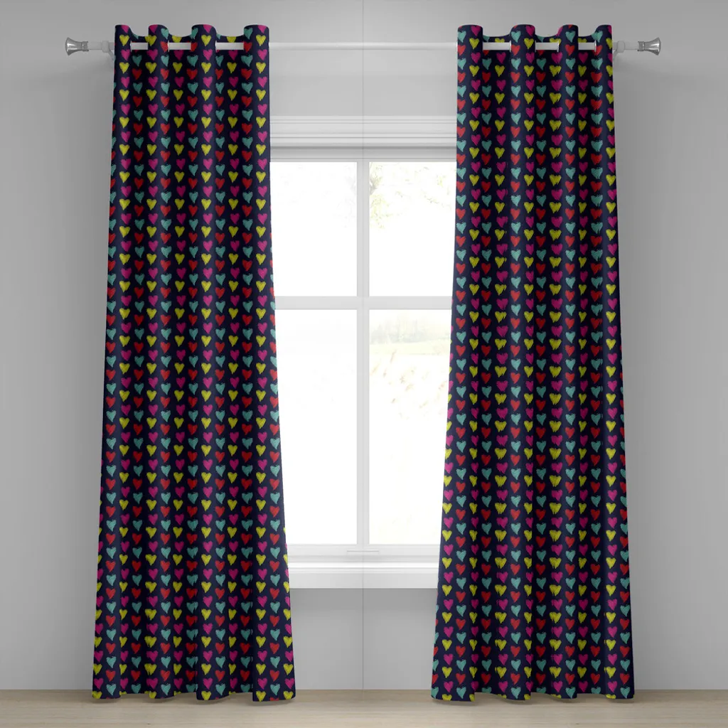 Rideau pour chambre Saint-Valentin ambiance romantique cœurs 280x225cm