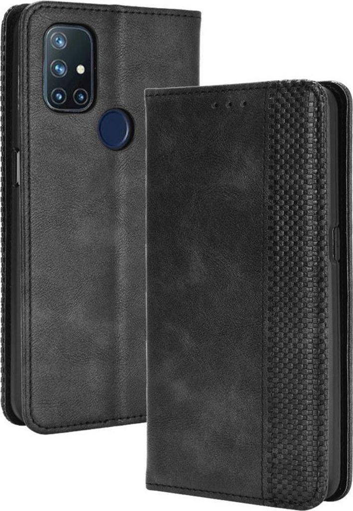 OnePlus Nord N10 5G Hülle - Coverup Vintage Style Klapphülle - Schwarz