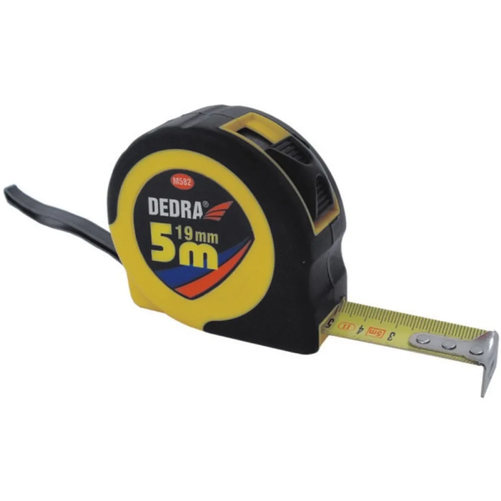 Mètre DEDRA 10m x 32mm ruban large caoutchouté haute résistance M1082