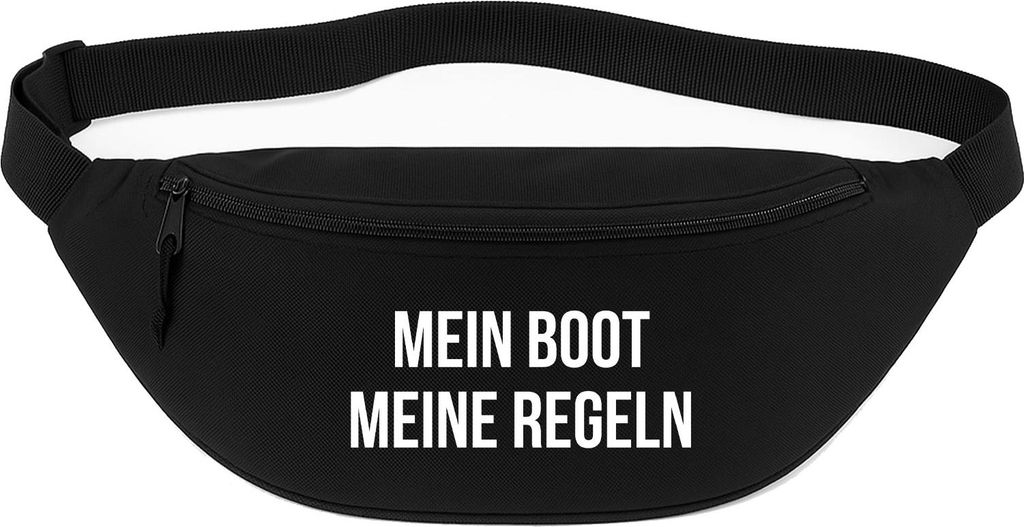 Huuraa Bauchtasche Mein Boot meine Regeln Segeln 2,5 Liter Black Polyester Crossbody Bag Geschenkidee