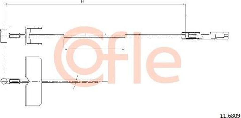 COFLE 11.6809 Seilzug, Handbremse OE 4413816 kompatibel mit Trafic, Vivaro