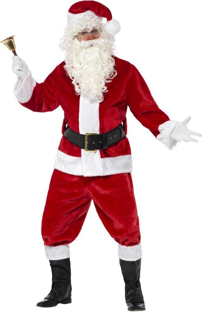 Smiffys - "Deluxe" Kostüm Set für Herren - weihnachtliches Design SM536 (Einheitsgröße) (Rot/Weiß/Schwarz)